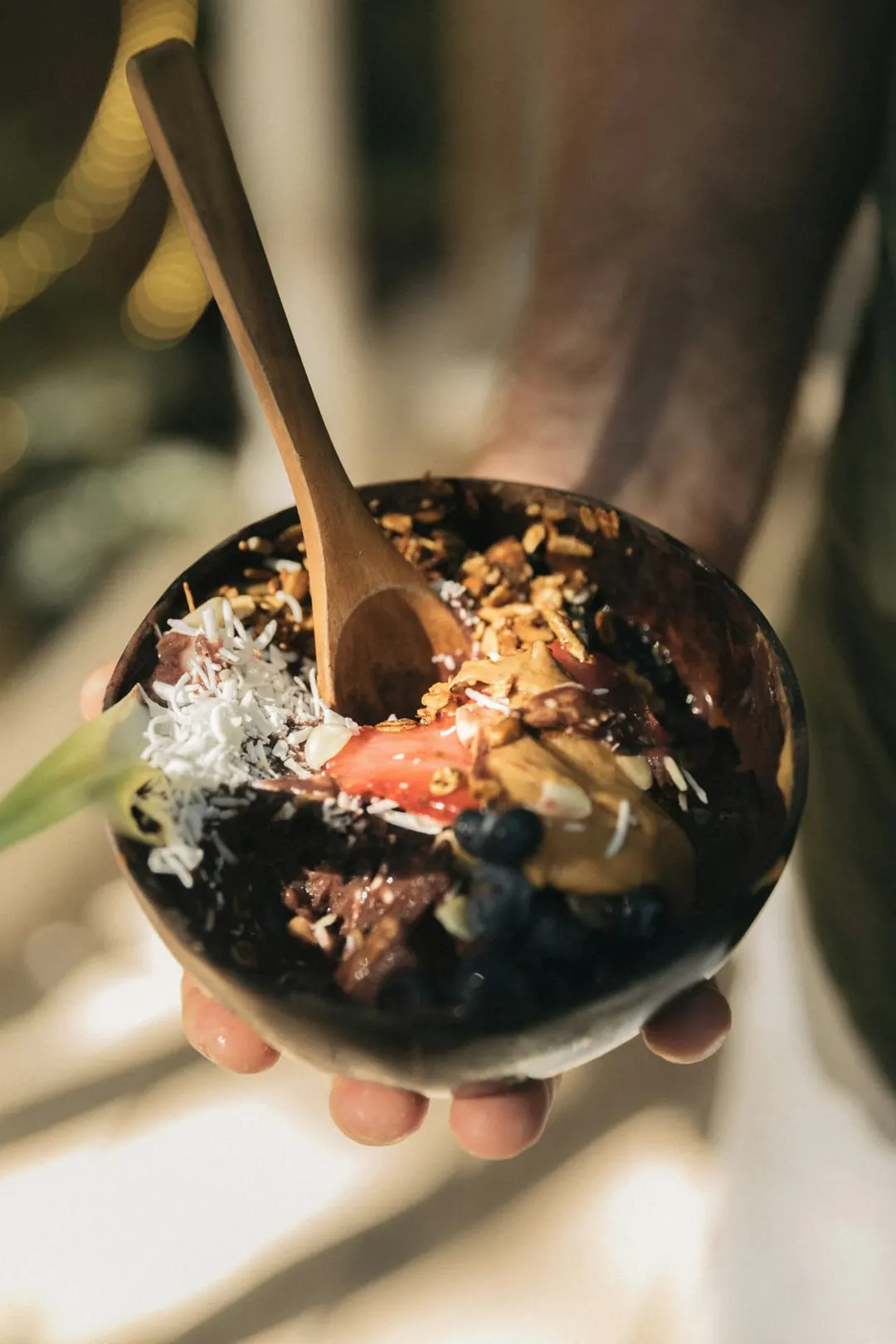 Açaí-bowl med toppings
